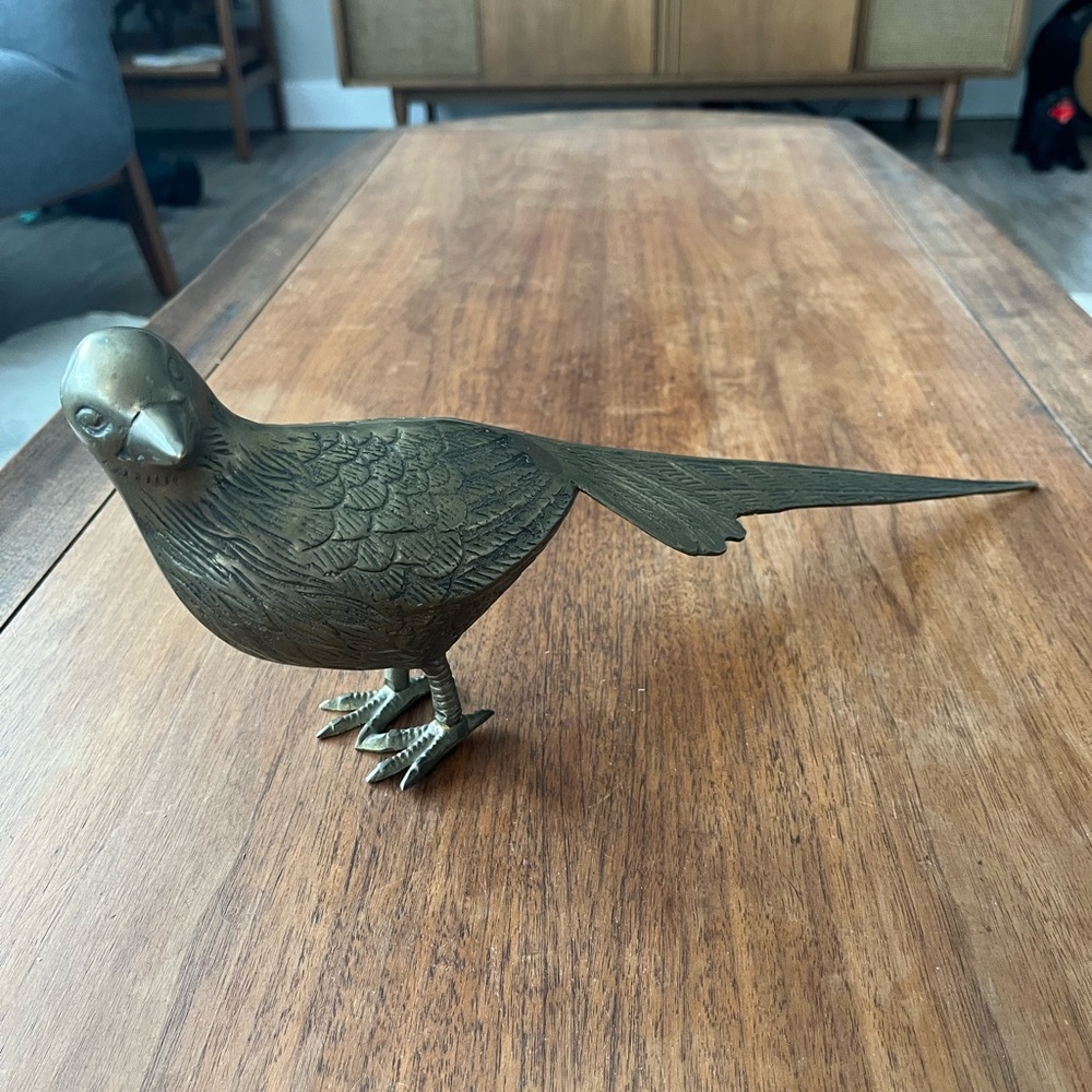 Large Vintage Brass Pheasant